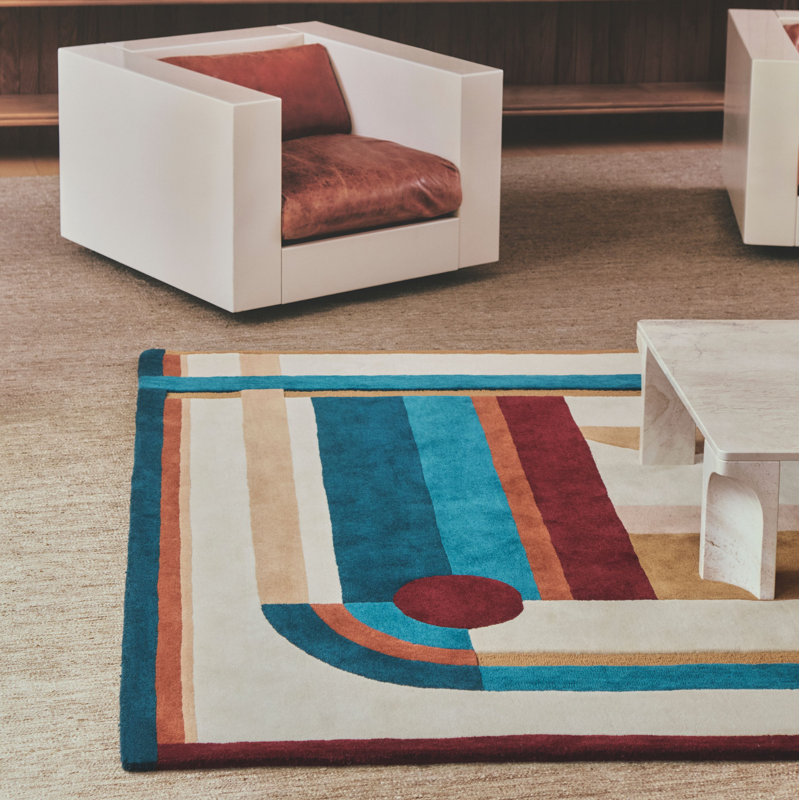 Hacienda Hand Tufted Wool Area Rug, Rectangle 5'5" x 7'8"