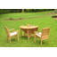 Grade-A Teak Wood Dining Set: 48" Round Butterfly Table And Wave Stacking Arm Chairs #01Wvg-587792334