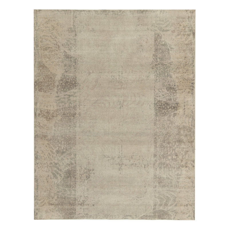 Distressed Homage Hand Knotted Wool Animal Print Area Rug, Rectangle 9' x 12'