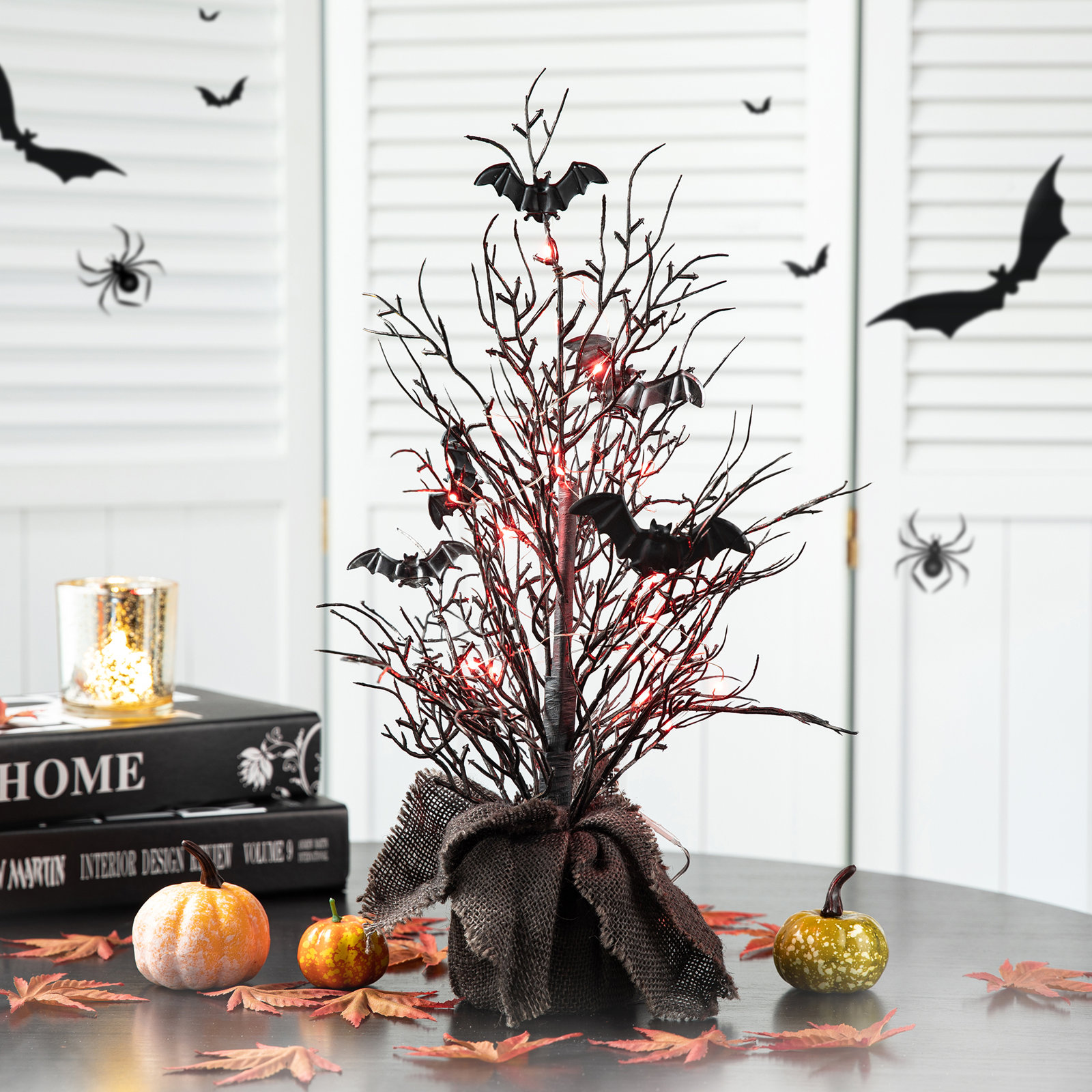 Halloween Bat Plants & Flowers Tabletop Tree