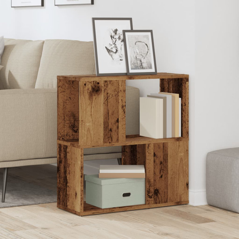 Anareli Book Cabinet Bookcase, Black, (2 Shelves) 24.8"H x 39.4"L x 9.4"W