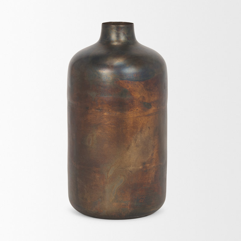 Vase de table en métal Bantice, H 12,2 po x l 6,3 po x P 6,3 po