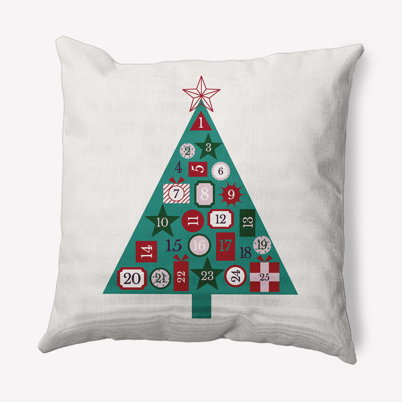 Coussin intérieur / extérieur Holiday Wishes, Menthe, 16 po x 16 po