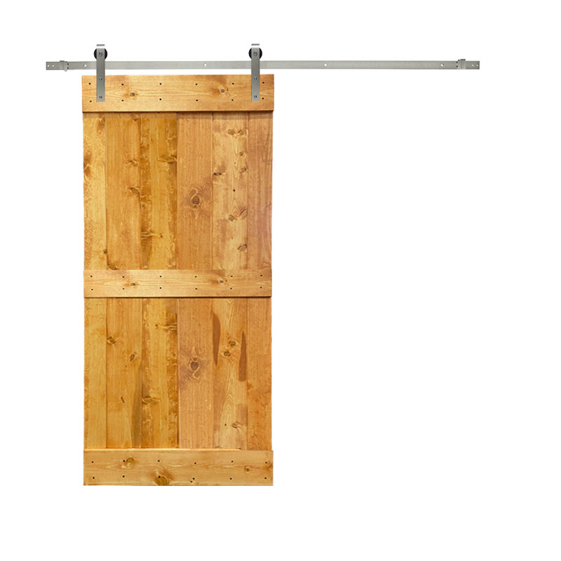 Porte de grange peinte en bois avec ensemble de quincaillerie d’installation, Érable colonial