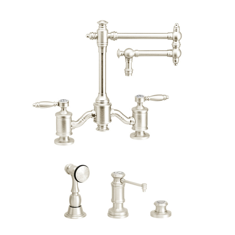 Towson Bridge Faucet - 12" Articulated Spout, Polished Nickel