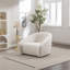Chaise d'appoint moderne rembourrée, pivotante à 360 °, blanc cassé