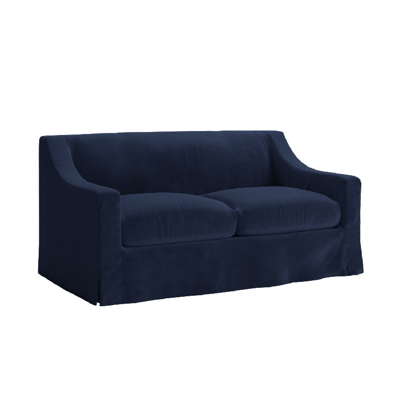 Evergreen Loveseat, Indigo Recycled Velvet