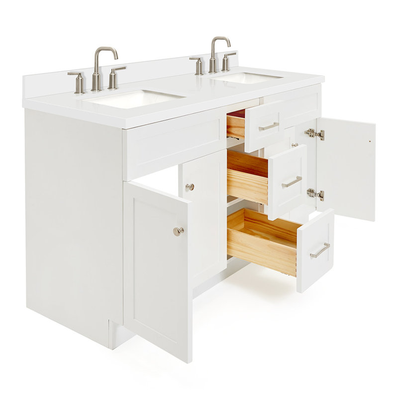Ensemble de meuble-lavabo double 61 po Hamlet, Blanc