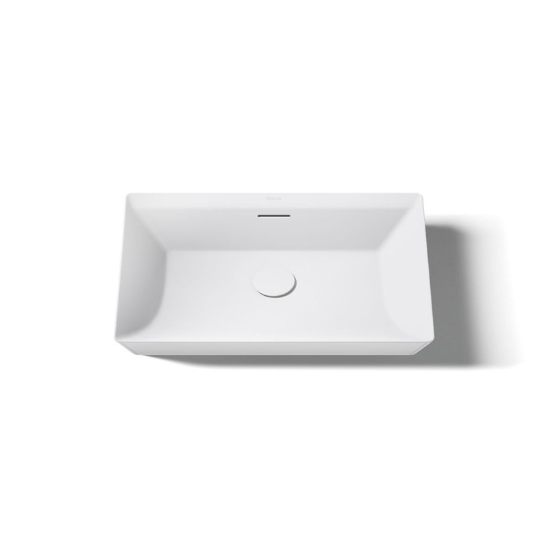 Brazn Rectangle Vessel Bathroom Sink, White, White