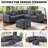L-Shaped 4-Piece Modular Sectional With Cocktail Ottoman & Corduroy Upholstery-168498063