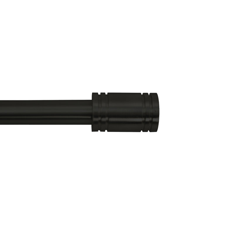 Tringle à rideaux simple Pauleus, 48" - 86", Noir