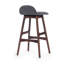 2 revêtement de style Mid-Century moderne, gris anthracite, aspect noyer, structure en bois d'hévéa (2) et noyer