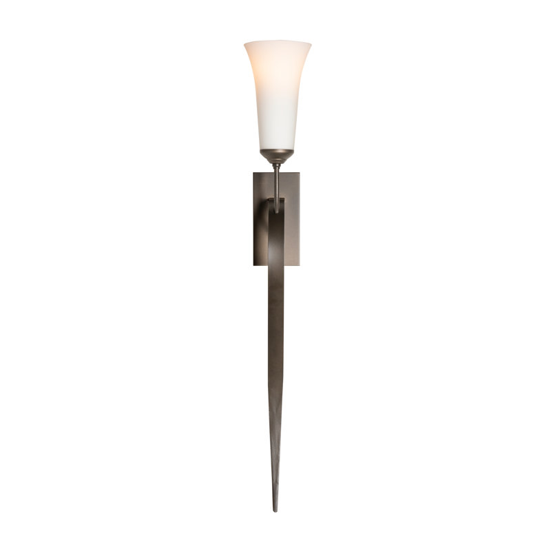 Sweeping Taper Sconce, Dark Smoke, Opal
