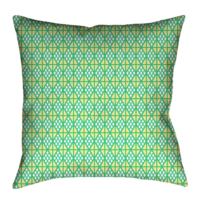 Coussin Katelyn Elizabeth, 18 po x 18 po, Mauve / Vert, Sergé de coton