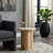 Natural Wood Round Side Table for Home Decor - Modern Sculptural Accent Table for Living Room, Bedroom, Functional Narrow End Table Design - 18"-719150270