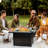 50,000 Propane Gas Fire Table With Lid, Base, Glass Wind Guard, Outdoor Fireplace For Patio Backyard Garden, Modern Look Pit , Table, Base And Guard Garden Backyard, Fascinating