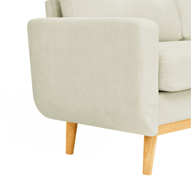 Canapé capitonné 67,7 po de largeur Mid-Century avec pieds en bois