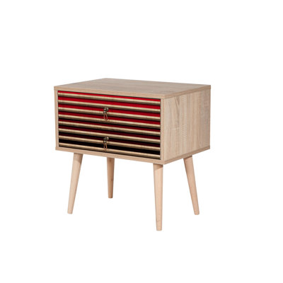 Scarlet 60cm W Manufactured Wood Bedside Table