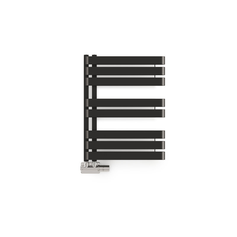 Warp S, Heated Towel Rail, Black, 65.5cm H  x 50cm W x 11.2cm D