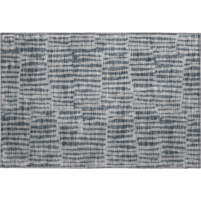 Premium Machine Washable Addington Charcoal Rug, Rectangle 1'8" x 2'6"