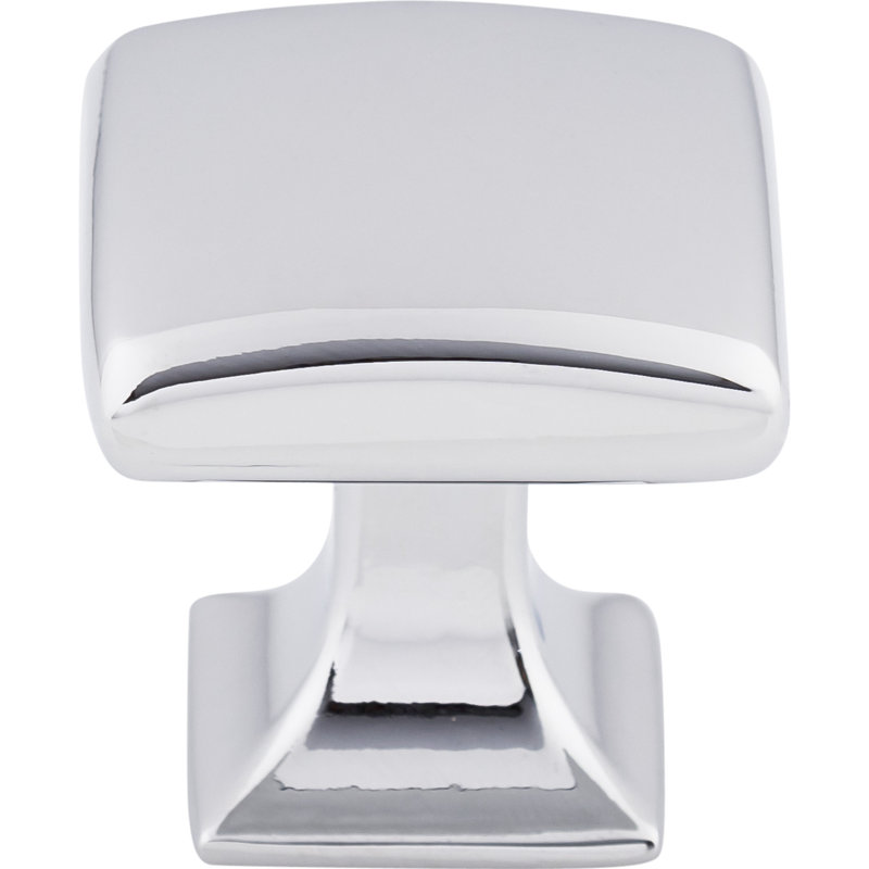 Contour 1 1/8" Length Square Knob, Polished Chrome