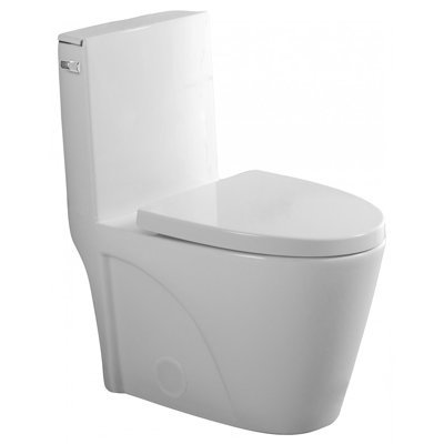 Toilette une pièce à chasse latérale