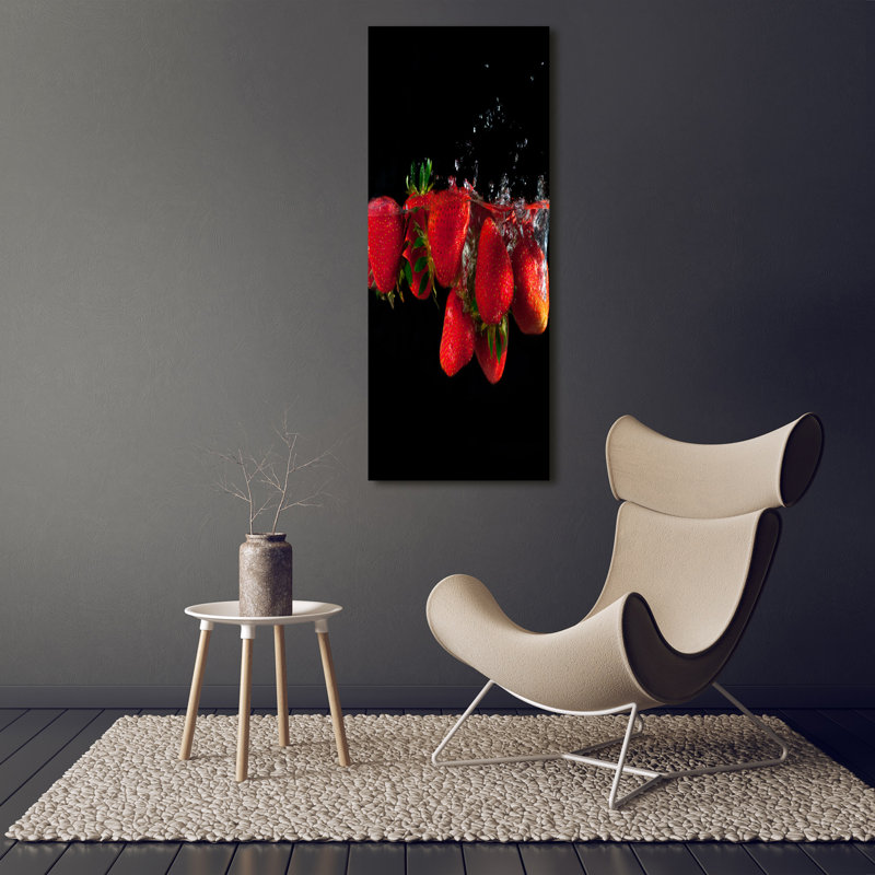 Strawberries In Water - Wrapped Canvas Print