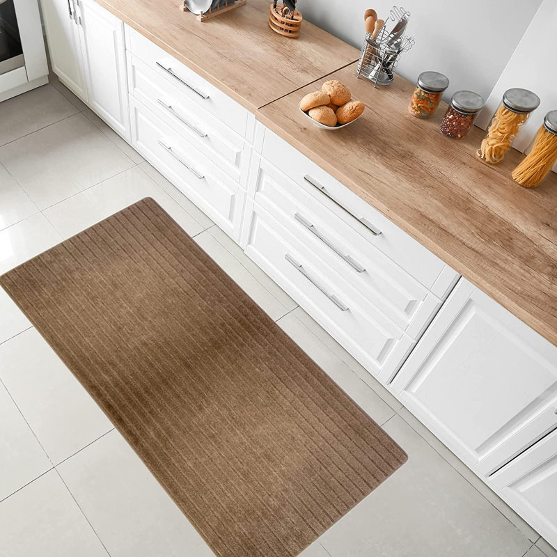 Tapis de cuisine, Rectangle 2 pi 8 po x 5 pi 4 po, Taupe