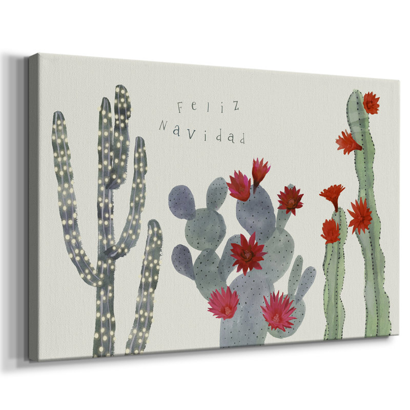Collection de cactus floraux de Noël - Cavas enveloppés de galerie, 8 x 12