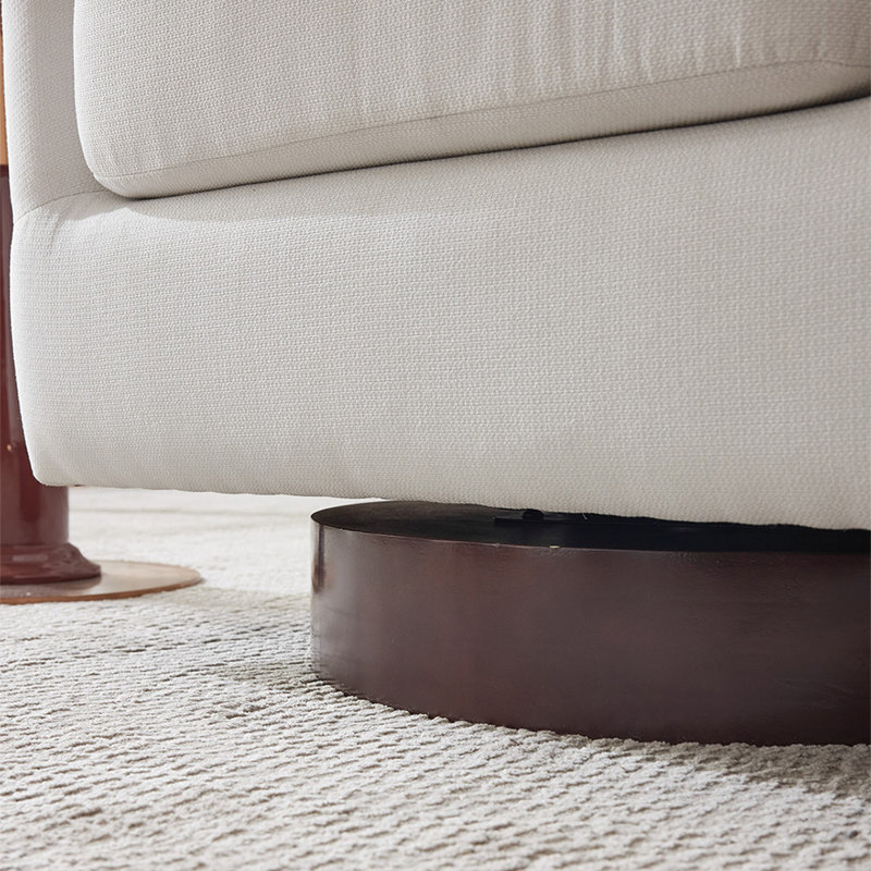 Upholstered Swivel Armchair, White