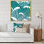 Impression sur toile à motif abstrait bleu, Licht-66812200-66812204