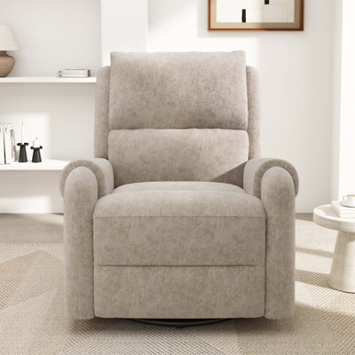 Fauteuil de massage manuel inclinable avec 8 modes personnalisables, rangement latéral et chaise berçante pivotante pour le salon, la chambre à coucher et la chambre de bébé