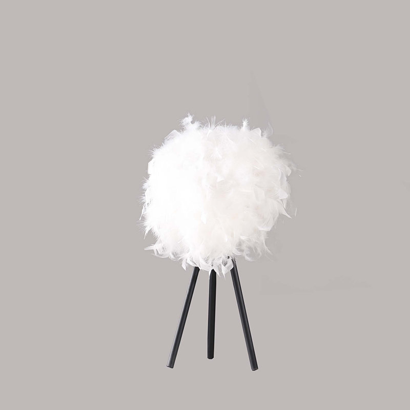Lampe de table moderne en métal avec abat-jour 20,5 po, Blanc pur