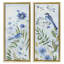 Ensemble de 2 toiles flottantes encadrées bleues avec fleurs et oiseaux, design par Janet Tava-1921392013-1922373377