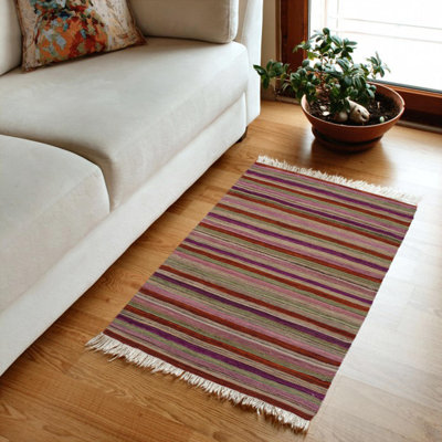 Nida One-of-a-Kind 2'10" X 3'11" Wool Area Rug in Rust/Purple/Beige/Green