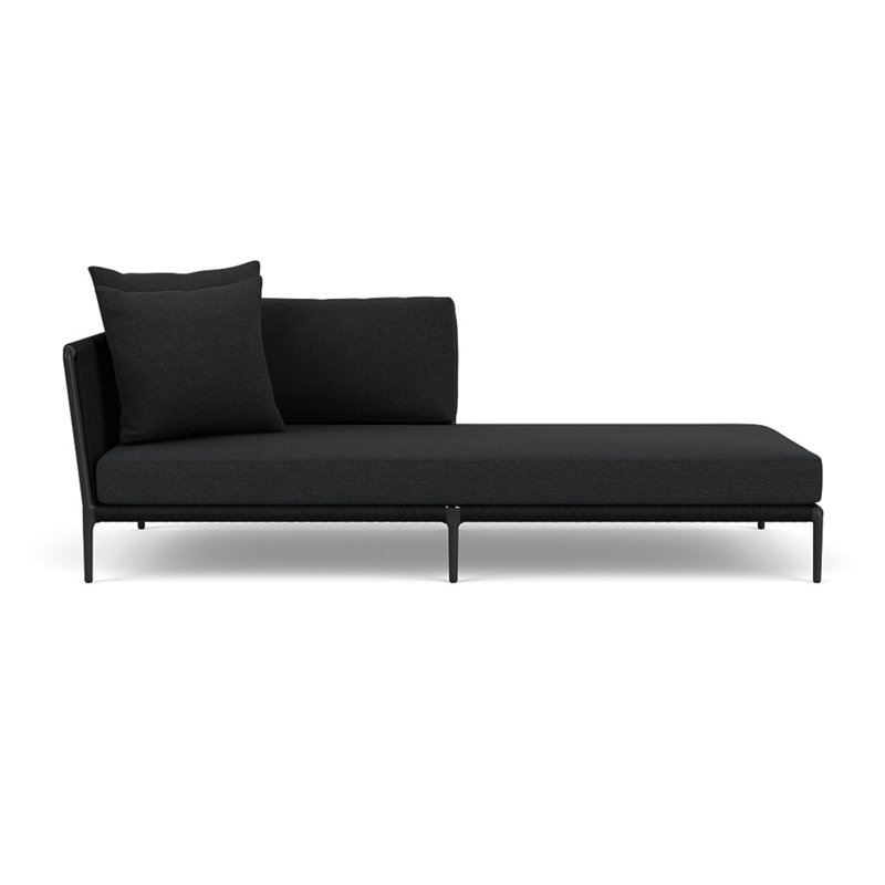 Otti Right Arm Sectional Chaise, Black, Noir