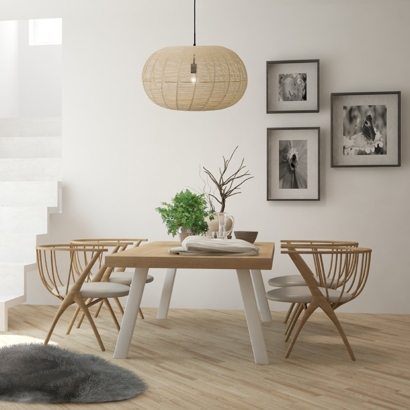 Luminaire suspendu en rotin 1 lumière