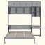 Lit escamotable mural avec bureau, armoire supérieure et tablettes de rangement, lit pliable peu encombrant-207528820-207528823