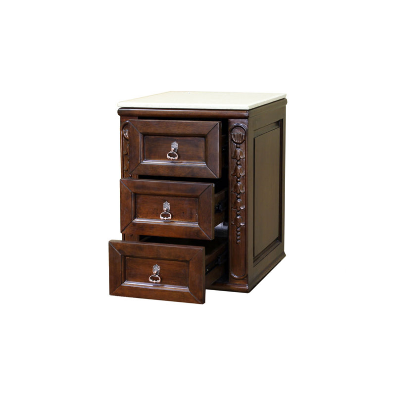 Bellaterra Home Elbridge 18'' Walnut / Cream Stone No Basin Bathroom Sink