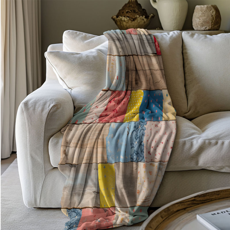 Wood Patchwork - 1 Piece Blanket, 60" L x 50" W