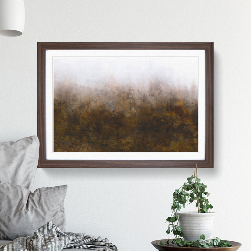 Lappach Forest in Italy - Picture Frame Painting Print, 62cm H x 87cm W x 2cm D, Walnut Framed