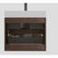 Meuble-lavabo mural 24 po en noyer avec lavabo, grand meuble-lavabo flottant mural pour salle de bain moderne, lavabo blanc une pièce sans drain ni robinet, pré-assemblé-699999412-699999418-699999414