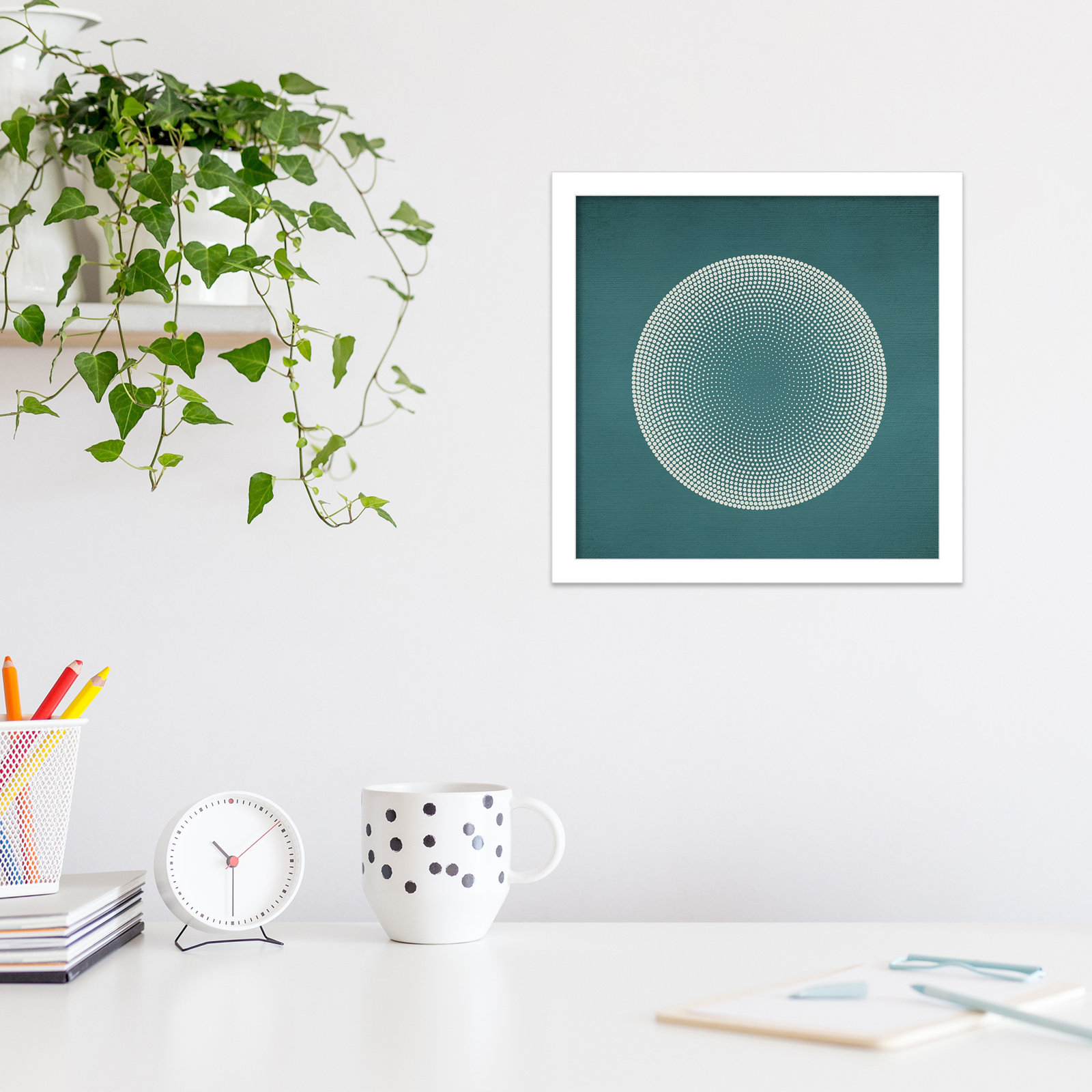 Circles by Incado, 13" H x 13" W x 1" D, White