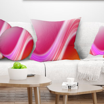 Lignes courbes abstraites roses - coussin imprimé abstrait