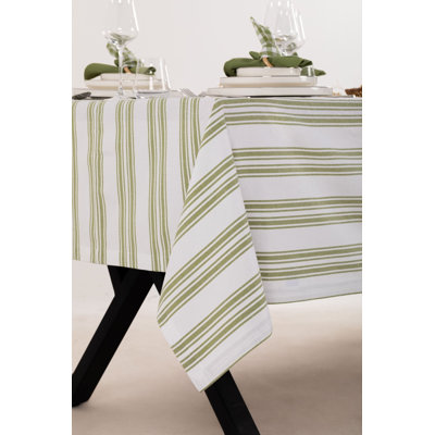 Striped Table Set – Tablecloth, Napkins, and Napkin Rings