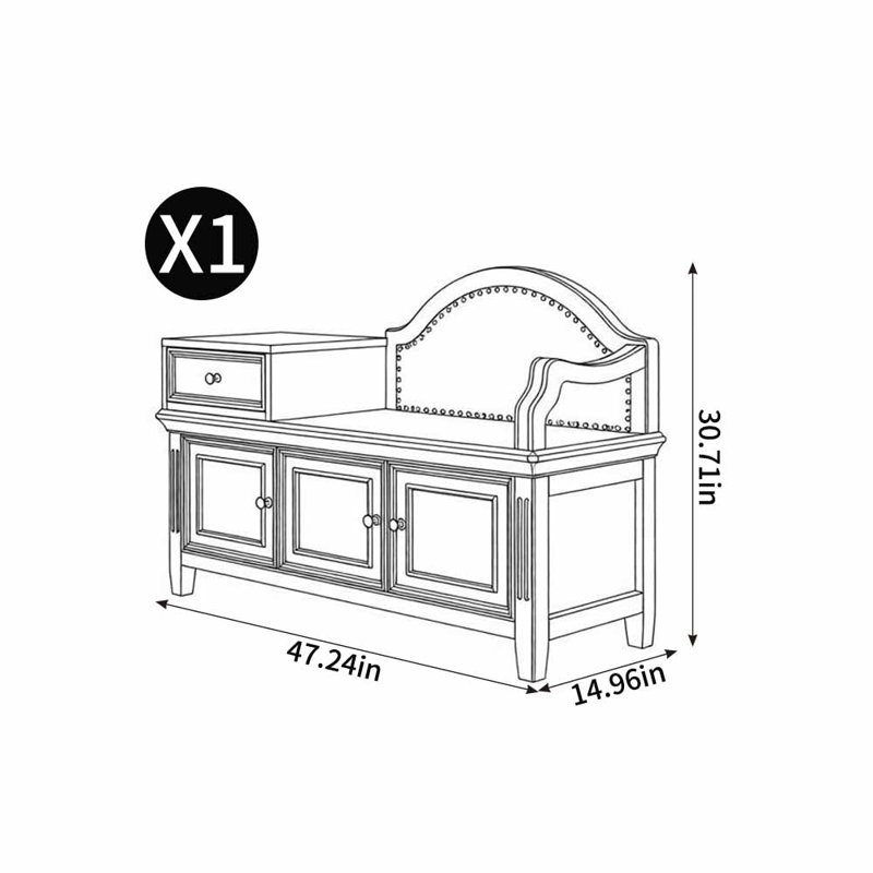 American style retro Shoe Storage Bench