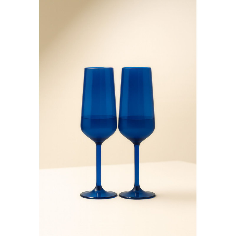 Champagne Glass Set, Blue