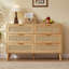 Sumayah Six-drawer Chest Of Drawers With Natural Rattan Doors
