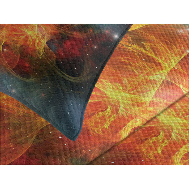 Ambesonne Nebula Bedspread Outer Space Universe, King Bedspread + 2 Standard Shams