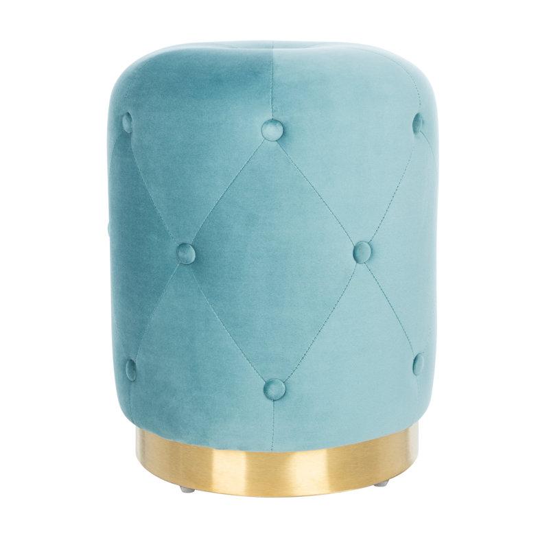 Repose-pieds standard rond touffeté 14,5" velours Skye, Velours écume de mer